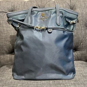 JPK Paris 75 Shoulder Bag Blueish Gray with Gold Zipper/Accent